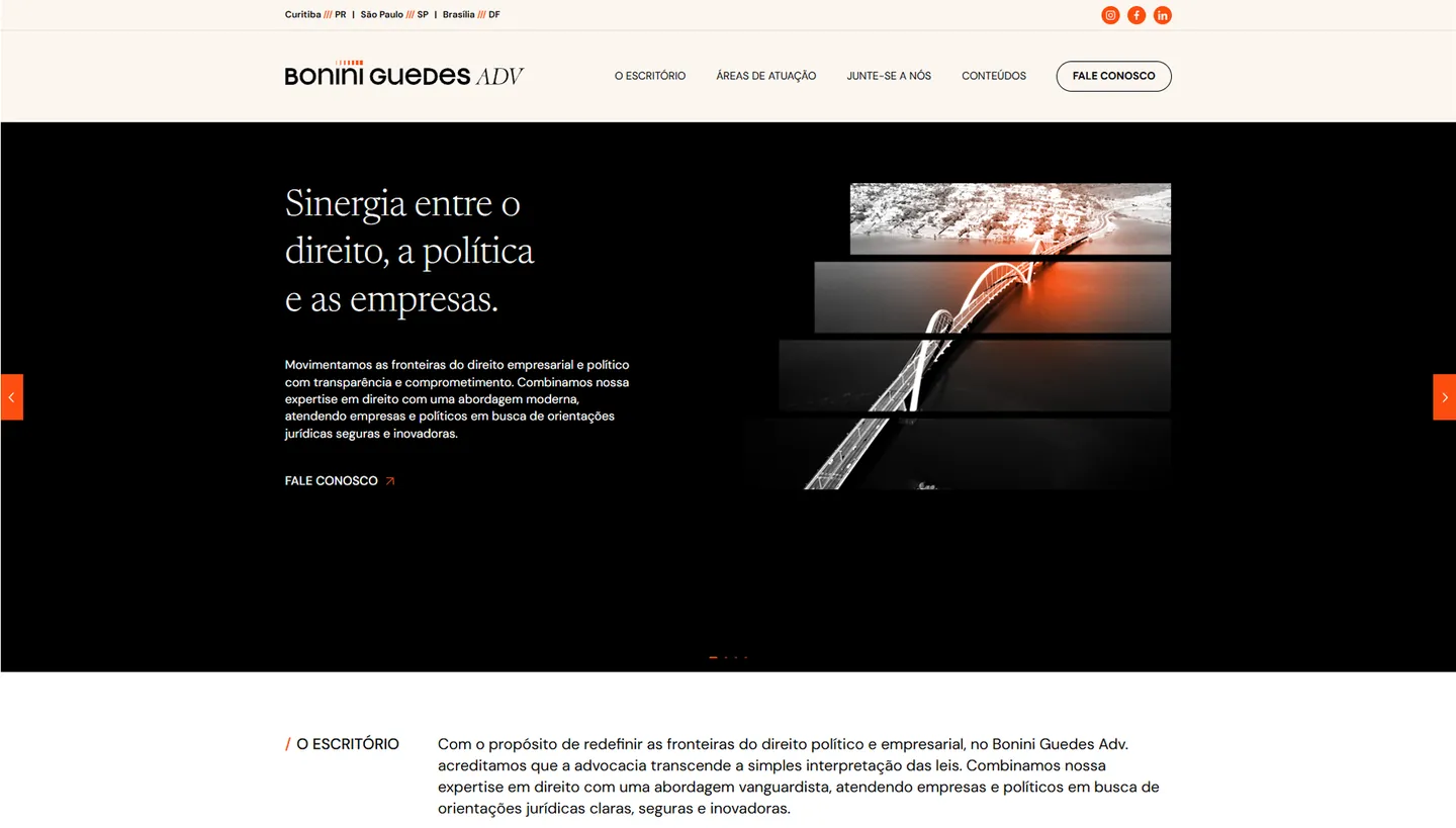 Site do escritório Bonini Guedes.